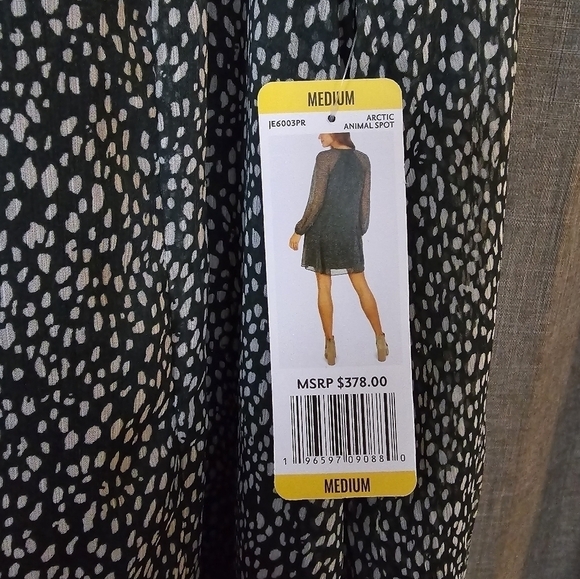 Joie Limited Edition Balloon Sleeve Dress Arctic Animal Spot Women's Medium $378 - Picture 6 of 7